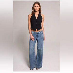 REWASH CLASSIC RISE A-LINE FLARE JEANS - VINTAGE INDIGO NWT